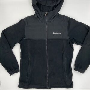 Columbia Mens Hooded Fleece Hybrid Full Zip Jacket Black Small
